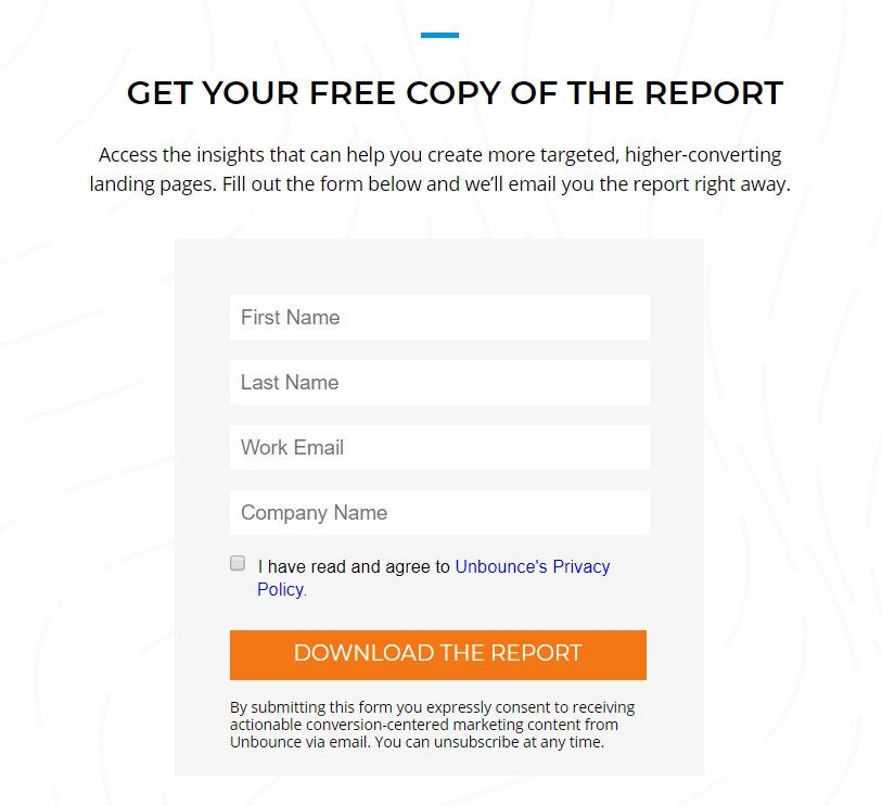 See how Unbounce uses lead gen forms