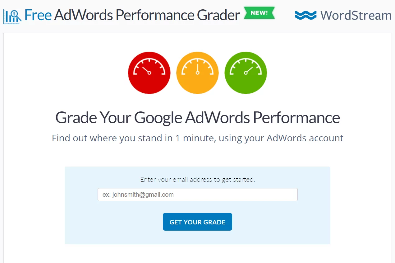 A simple 1 field lead generation form example from WordStream