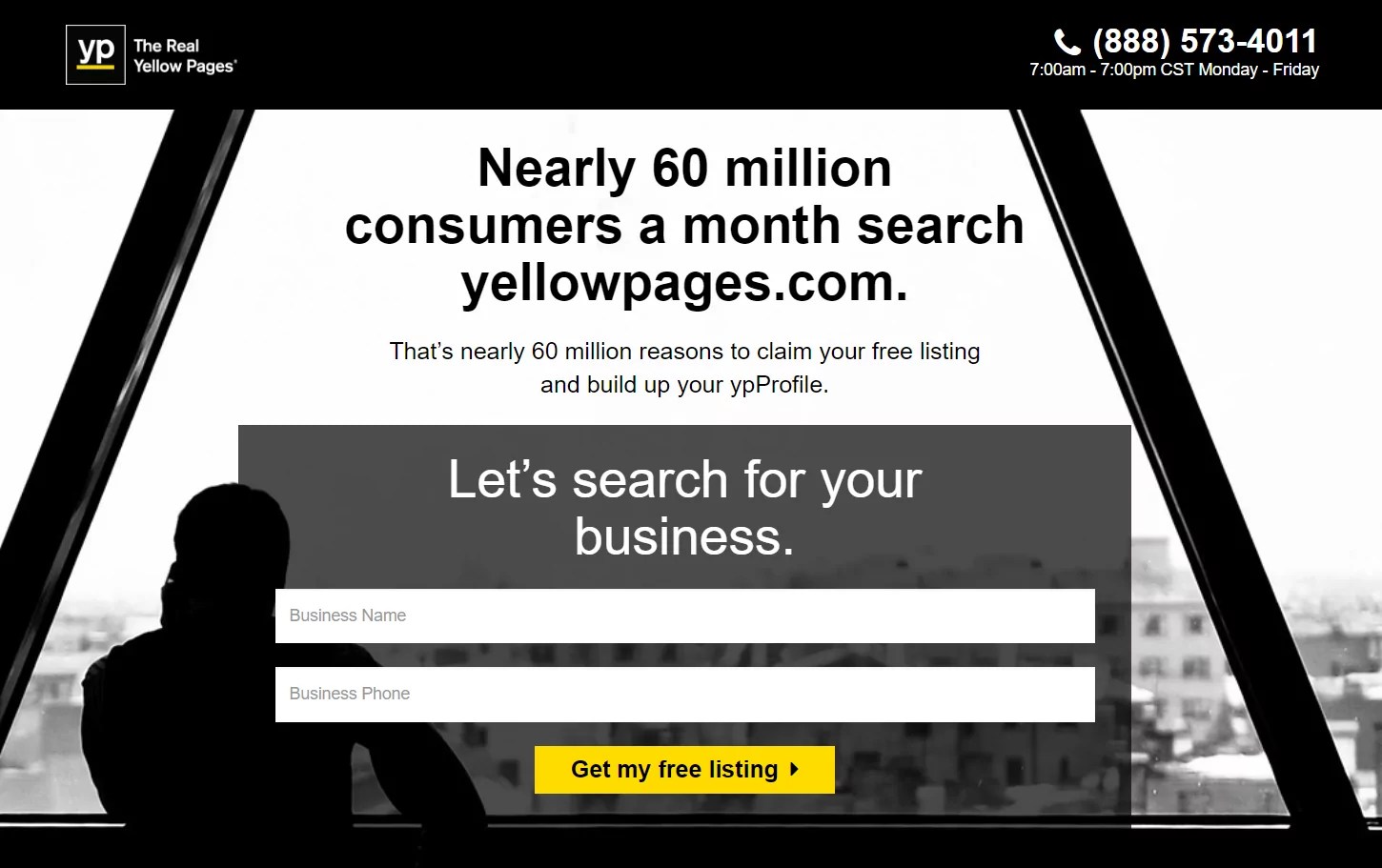 Yellow Pages landing page inspiration