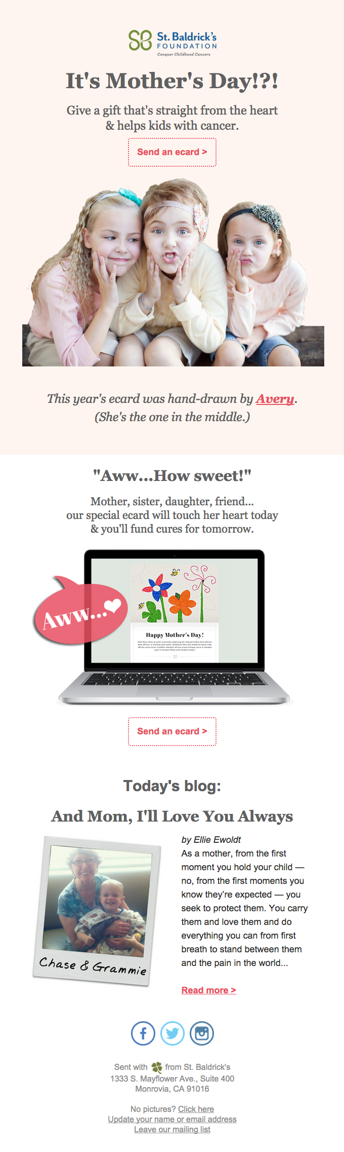 It's Mother's Day!?! email broadcast examples