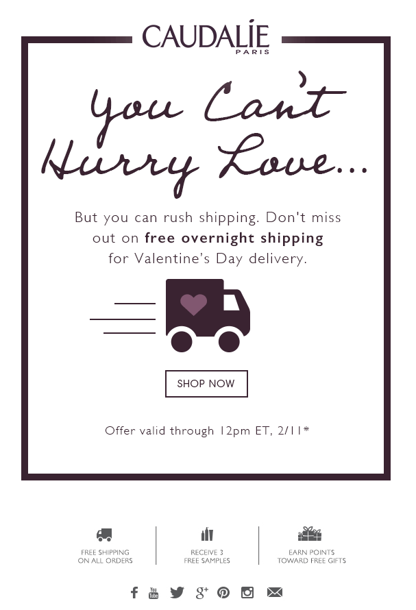 Caudalie "You can't hurry love" email template