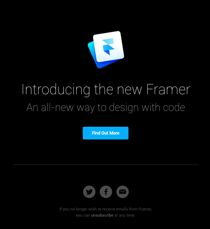 Introducing the new Framer announcement email sample