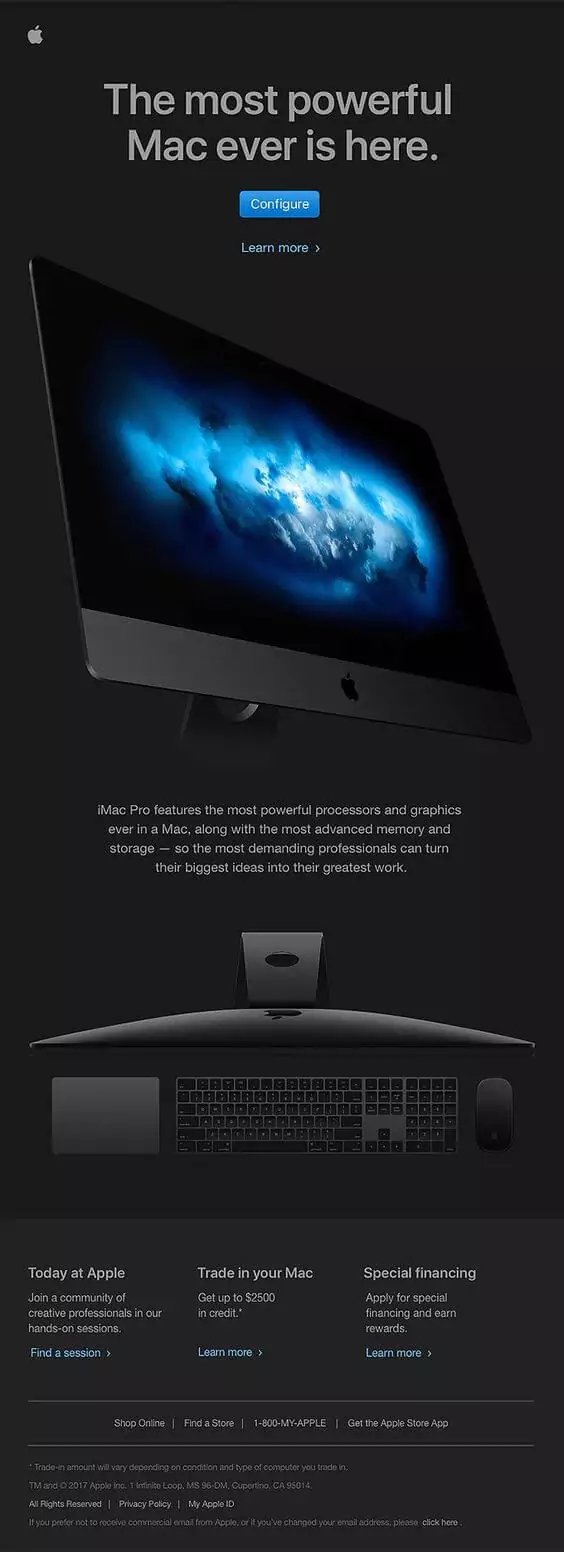 The most powerful Mac ever is here. Apple product launch email design