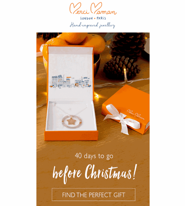 40 days to go before Christmas! Merci Maman animated email