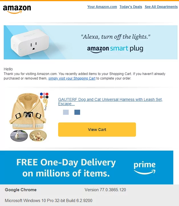 amazon Re-Engagement and Abandoned Shopping Cart Email Sequence sample
