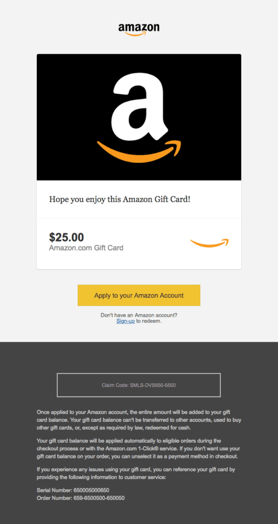 Amazon customer appreciation email example