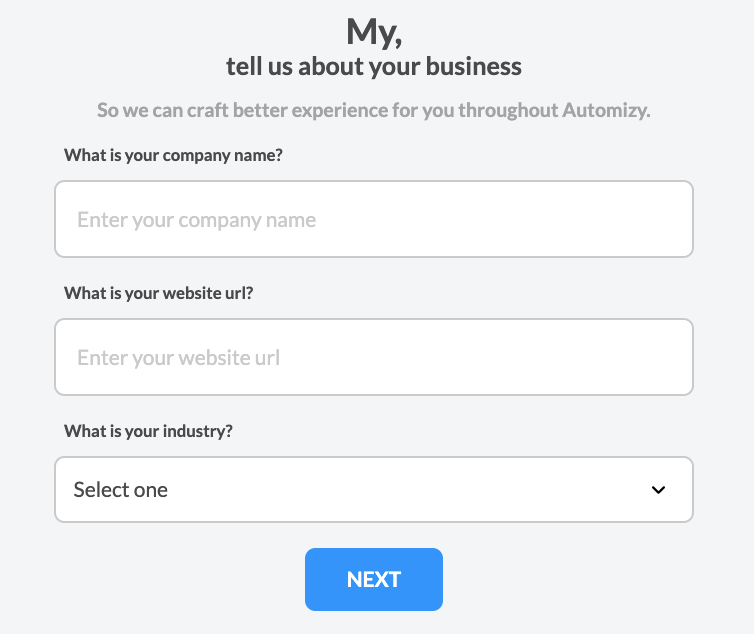 B2B lead generation form example during the registration process