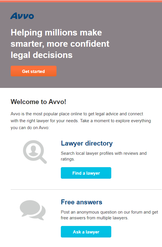 Confirmation email example for law firms to engage new prospects and welcome them