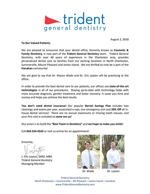 Email marketing for dentists example to share updates with patients