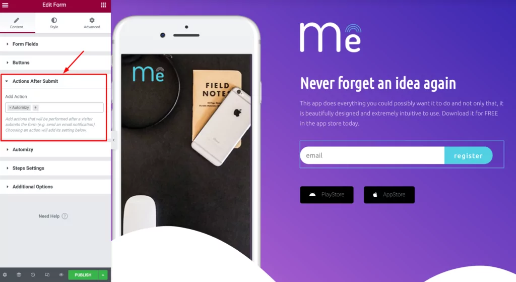 How to integrate Automizy and Elementor for WordPress users