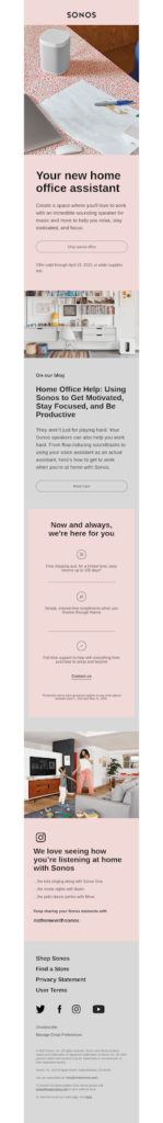 Sonos email design example