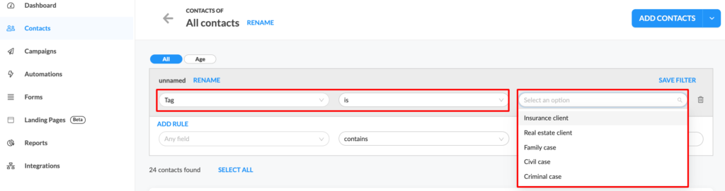 Email marketing segmentation for law firms