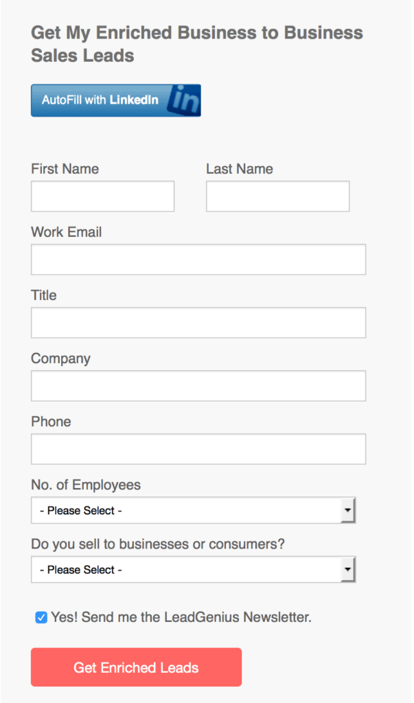 Opt-in form example