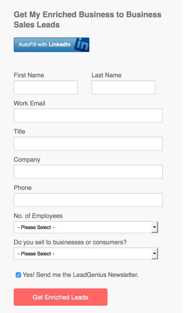 Opt-in form example
