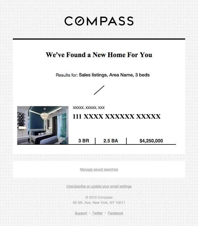Personalized real estate email example