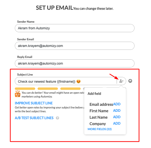 How to personalize the subject line of your product announcement email