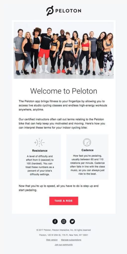 Fitness welcome email for new members to increase engagement and set expectations