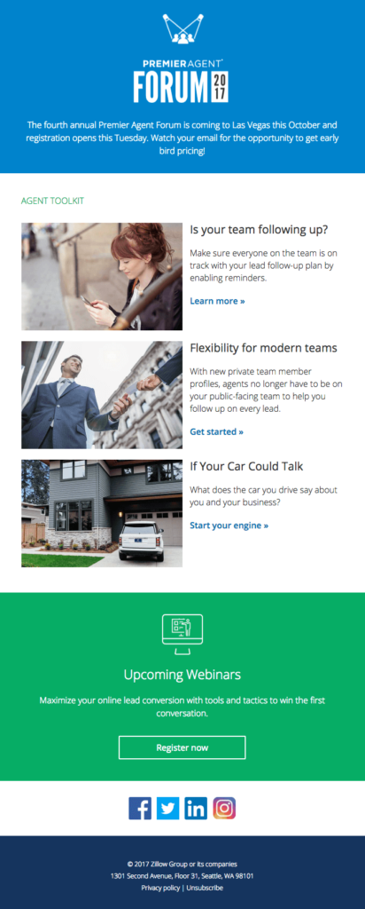 Zillow B2B responsive email template