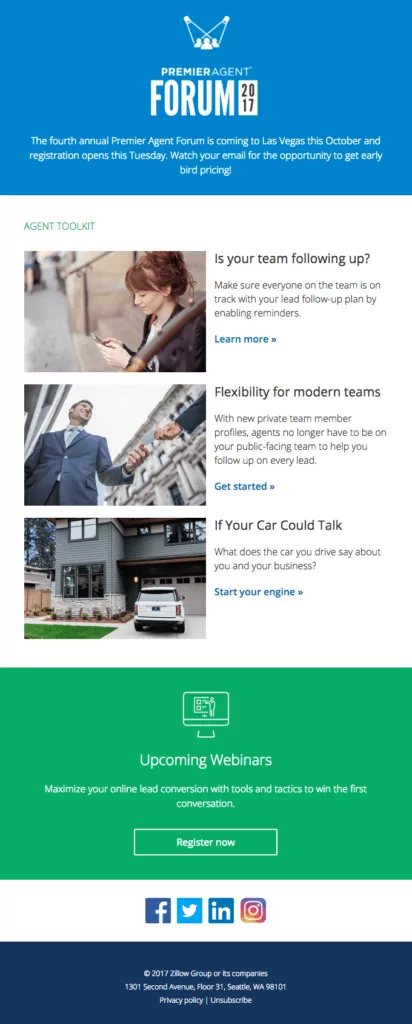 Zillow B2B responsive email template