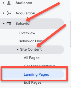 Landing pages visitors