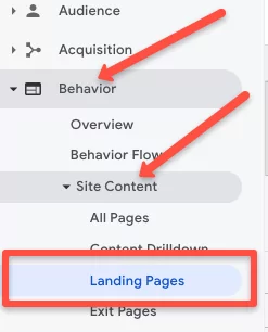 Landing pages visitors